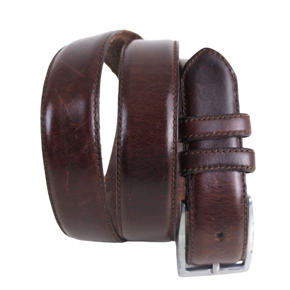 Eddie Bauer BROWN GENUINE LEATHER 1 1/4"Wd CASUAL DRESS MEN'S BELT Sz 38 (74M